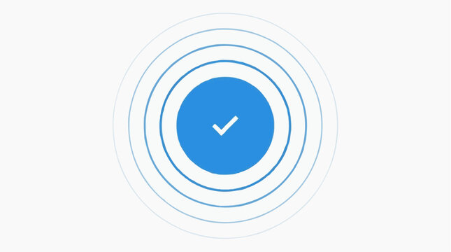A checkmark within concentric circles, signifying a completed task or a confirmed selection for the concept of completion and verification.