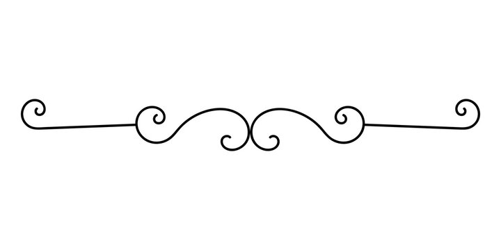 Elegant black swirl flourish design element for borders and invitations