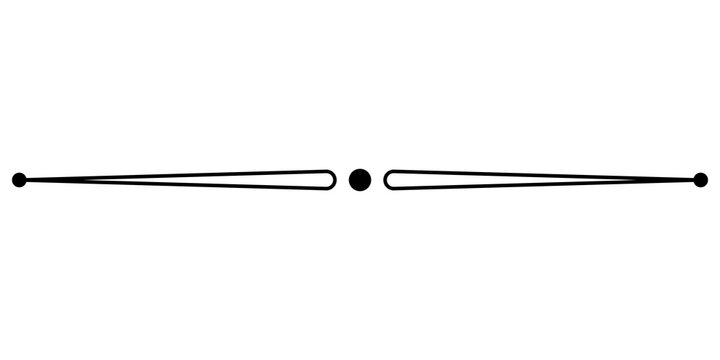Black decorative line divider with dots for text layout and page separation