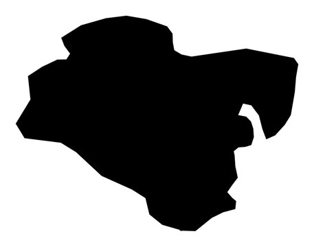 A contour map of Ulsan. South Korean province-level division silhouette