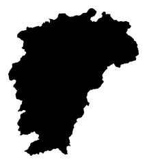 Fototapeta premium A contour map of Jiangxi. Chinese province-level division silhouette