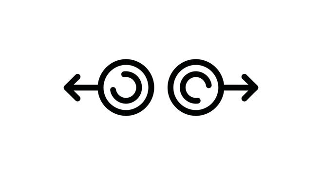 Data input and output process flow directional icons with direction transfer exchange minimalist computing technology information operation management conversion illustration