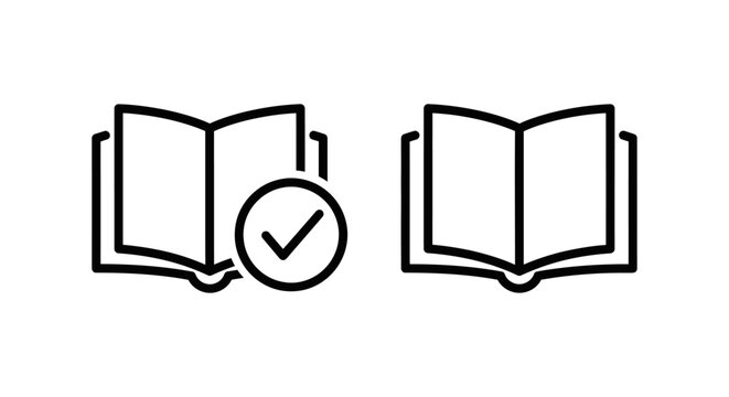 Success and completion status book knowledge icons with knowledge completion education learning information interface business progress attainment development research reference