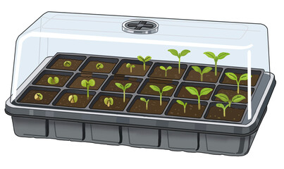 Seedling Starter Tray with Humidity Dome © Zonya