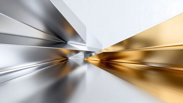 Abstract metallic geometric shapes