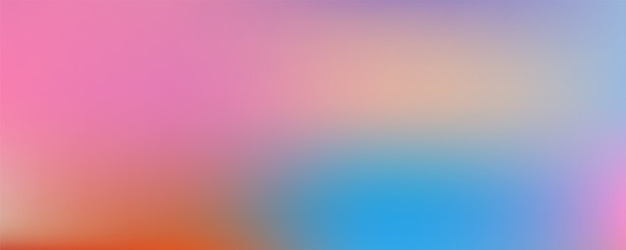 Gradient abstract fluid background, pink, orange and blue. Summer fresh background. Color blurred gradation pattern. Minimalist smooth gradation of fall.