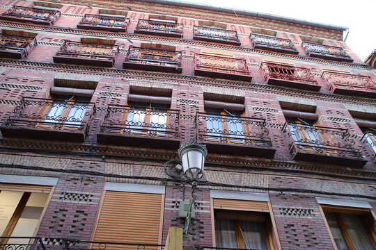 brick habitation building in segovia in spain 
