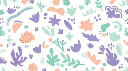Obraz premium Colorful floral pattern with abstract shapes.