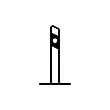 Traffic safety delineator post with reflective marker icon, delineator