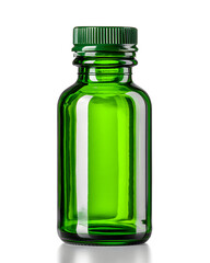 Naklejka premium Green Glass Bottle for Cough Syrup with Measuring Cup and Cap for Medicinal Use and Liquid Storage