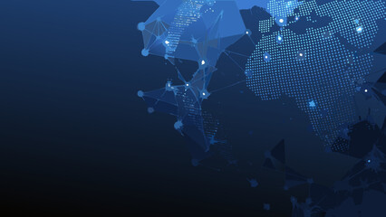 Global network connection illustration with polygonal mesh and world map © Sanjay