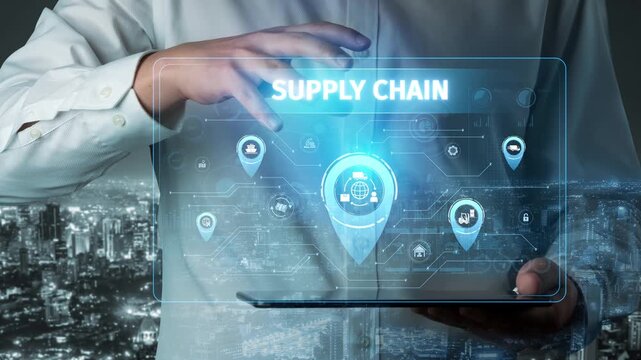 Supply chain processes with data-driven logistics, transportation, and distribution. enhances operations. Supply chain improves efficiency. Supply chain integrates logistics and delivery. Muxer