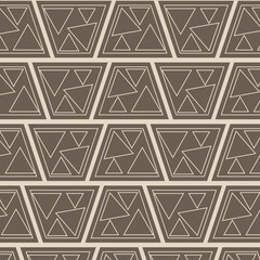 Fototapeta premium Modern geometric pattern of seamless abstract triangles in neutral tones
