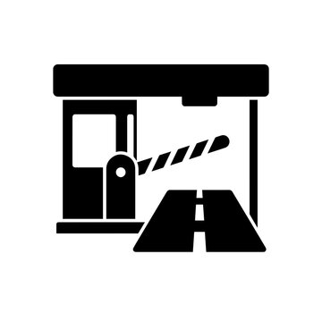 Toll booth gate and road access point icon with transportation, checkpoint