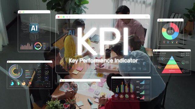 Business Team Meeting Analyzing Key Performance Indicators with Data Visualization and Artificial Intelligence Insights for Strategic Growth Sigmoid