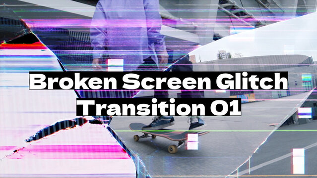 Broken Screen Glitch Transition 01