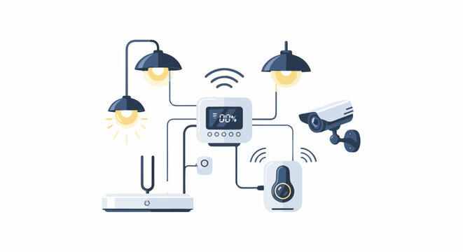 Smart home devices connected to a central control unit
