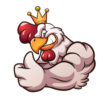 Majestic king rooster vector illustration