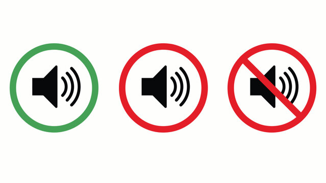 Three sound volume buttons mute low and high control icons