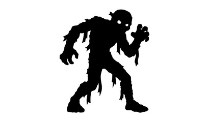 Naklejka premium Cartoon Style Mummified Zombie Monster Standing Pose Halloween Vector Character Isolated on White Background