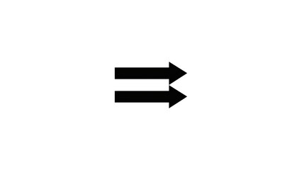 Two simple black arrows pointing to the right side as a direction sign for web navigation and user interface design elements Vector © ANOWARUL