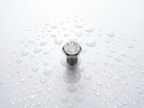 Shiny Bolt in Water Droplets &mdash; High Key
