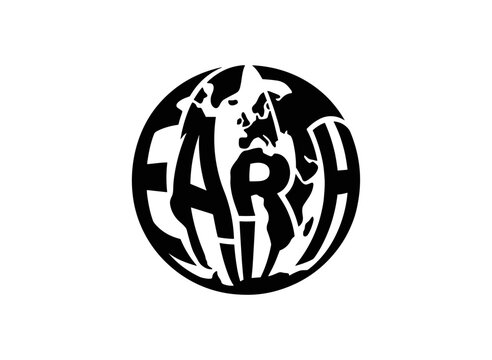 Earth Word Globe Graphic