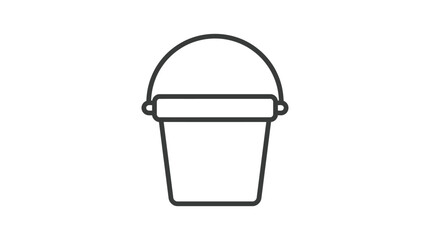 Bucket Line Icon On White Background Simple Container Illustration © sahidabegum