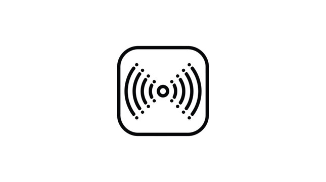 Nfc Contactless Payment Icon Black Line Art On White Background