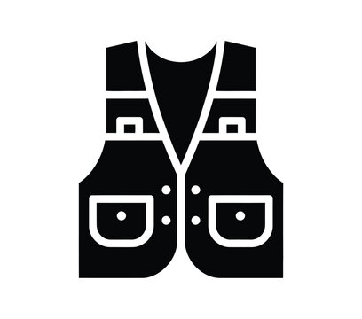 Safety vest icon, high-visibility protective workwear symbol isolated on transparent background, personal protective equipment design for construction, industrial safety, workplace compliance, and haz