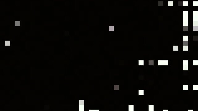 Digital Glitch Error Overlay with Colorful Pixelated Code Block for Futuristic Video Effect
