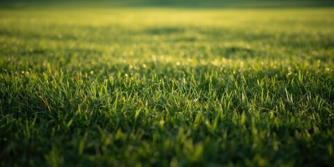 Obraz premium Natural background with smooth green grass surface and high key illumination