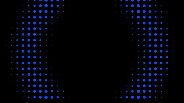 Abstract motion background with glowing blue dots in circular pattern graphic showing lights