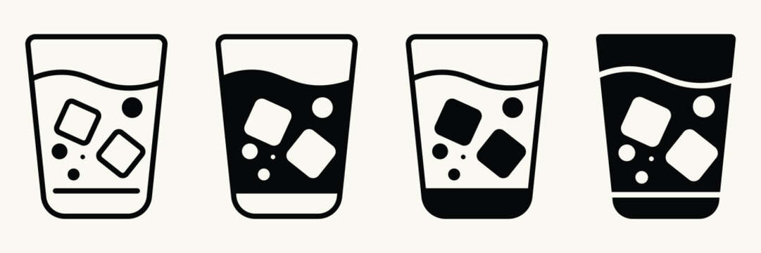 Iced Drink Glass Elements Collection