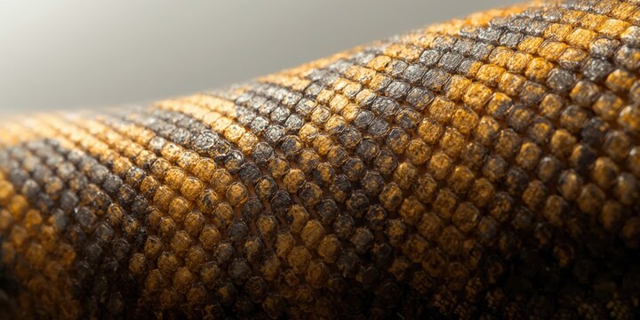 Macro capture of snakeskin reptile design showing scales arrangement