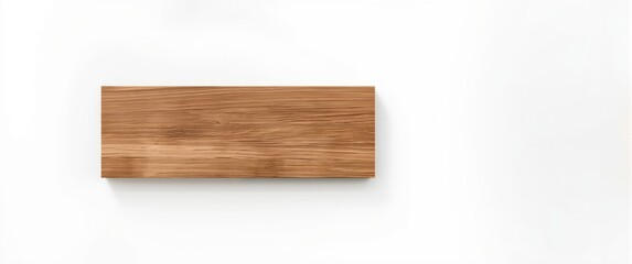 Naklejka premium Raw wooden plank panel on fresh white backdrop illuminated by diffused daylight copy space