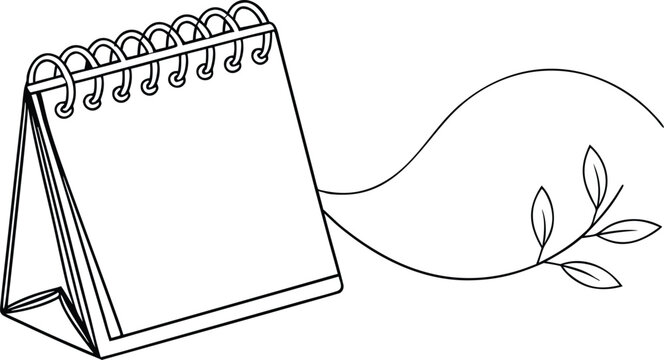 Blank spiral bound calendar with floral design