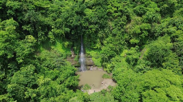 Sohosrodhara Waterfall Aerial Drone View in Sitakunda, Bangladesh 4k