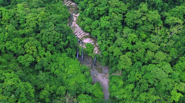 Suptodhara Waterfall Aerial Drone View in Sitakunda, Bangladesh 4k