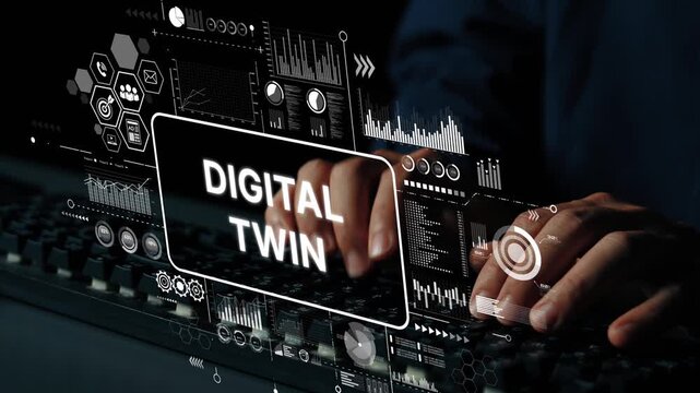 Hands Typing on Keyboard with Digital Twin Concept in Futuristic Data Environment. Asymptotic smart data analytic.