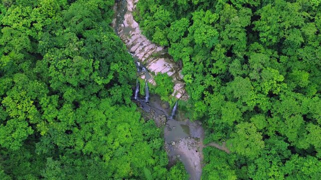 Aerial View of Suptodhara Waterfall in Sitakunda Chattogram 4k