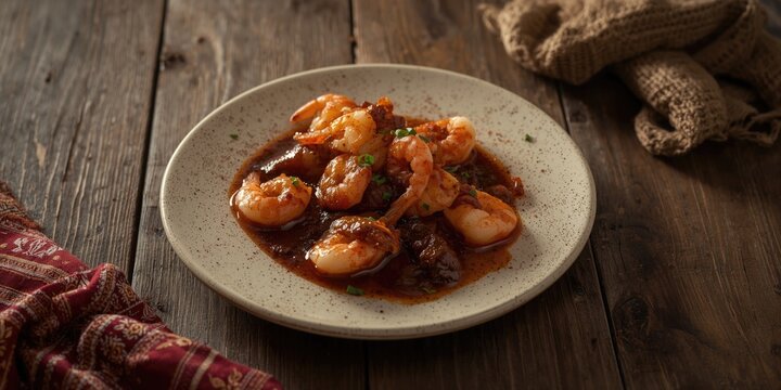 Romeritos cooked in mole sauce with shrimp delivering deep Mexican culinary traditions