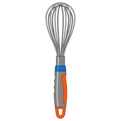 Naklejka premium Whisk Kitchen Utensil Flat Design Vector