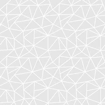 Vector seamless geometric polygonal pattern. Mosaic tile gray triangle texture. Monochrome abstract repeatable background
