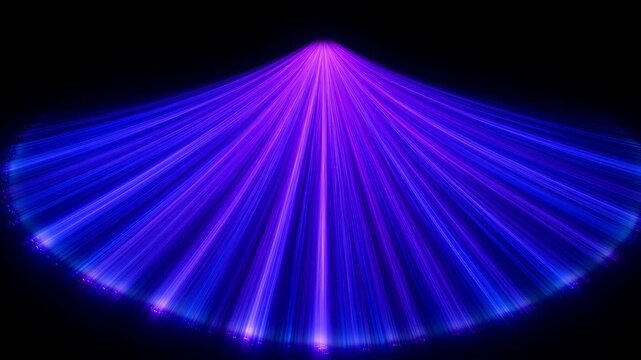 Vibrant purple laser beams radiate outward in a fan-like pattern. Light pulses softly. Perfect for futuristic, sci-fi