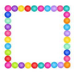 Fototapeta premium Colorful Candy Circle Border Frame on White Background