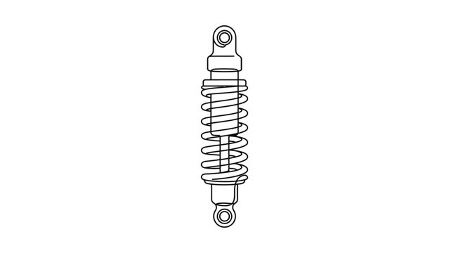 Motorcycle Shock Absorber Outline Drawing, Suspension Component