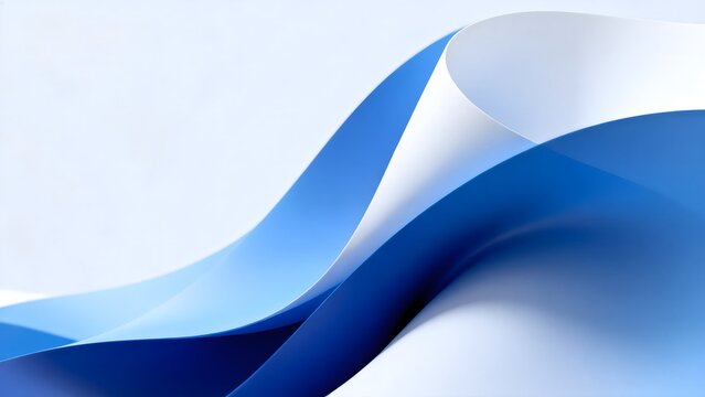 Blue and white paper wave design
