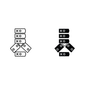 Abstract geometric shapes with xo symbols in a symmetrical arrangement abstract geometric