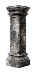 Obraz premium PNG of A weathered stone pillar with intricate textures and aged appearance.